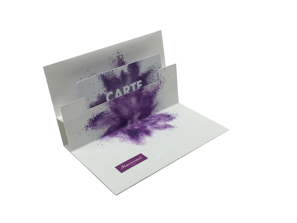 dépliant pour carte produit par pouchcard